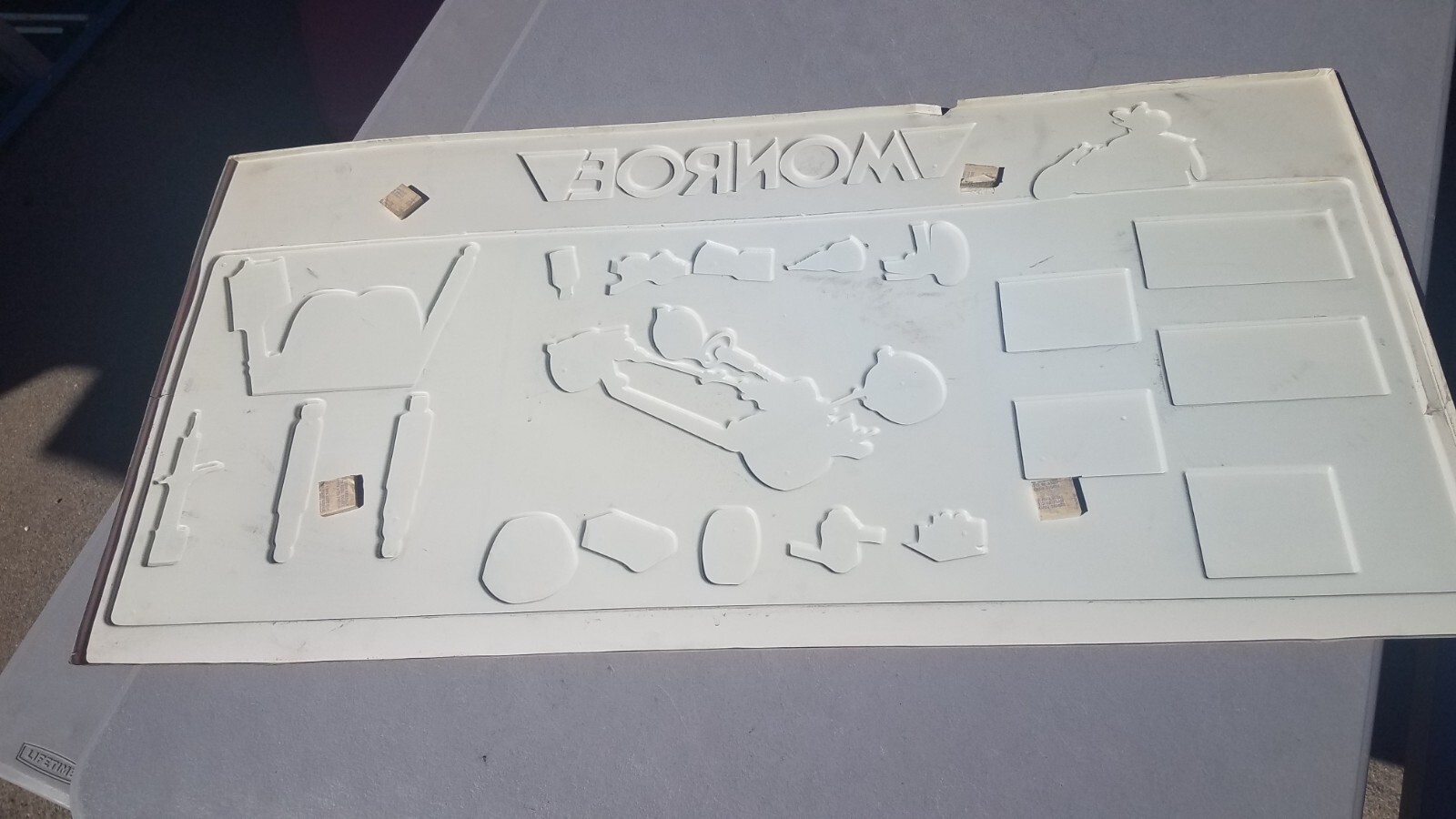 1988 Large Monroe Shocks Struts Springs Embossed 3D Vaccuform Plastic Sign