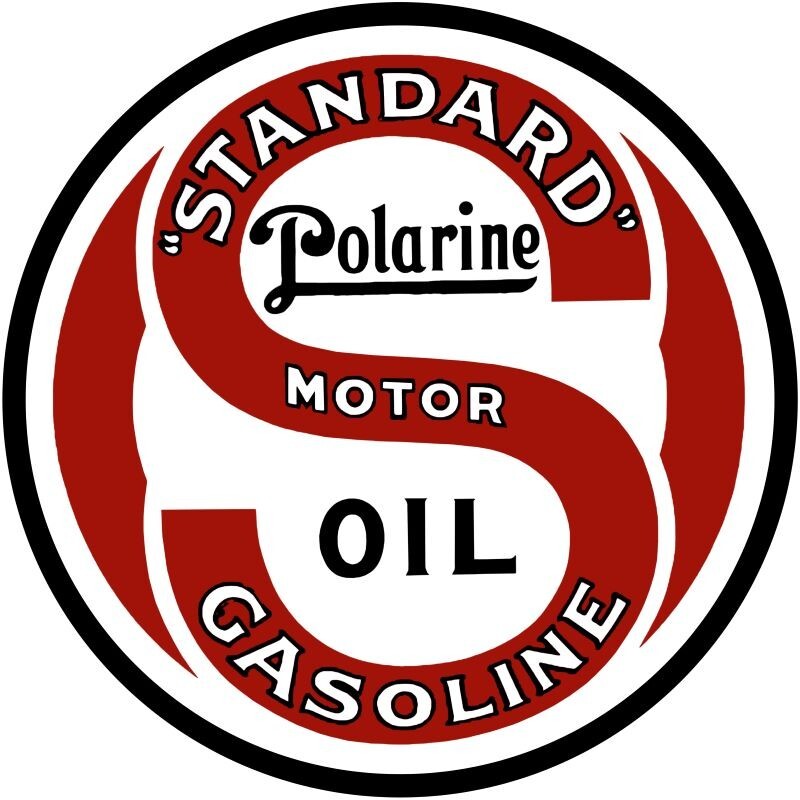 Standard Gasoline Polarine Motor Oil NEW Sign: 40″ Dia Round USA STEEL TWO-SIDED