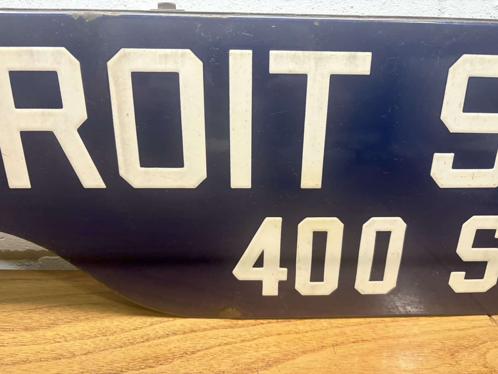 vintage porcelain sign original Street Sign Detroit St 1940’s/50’s Original