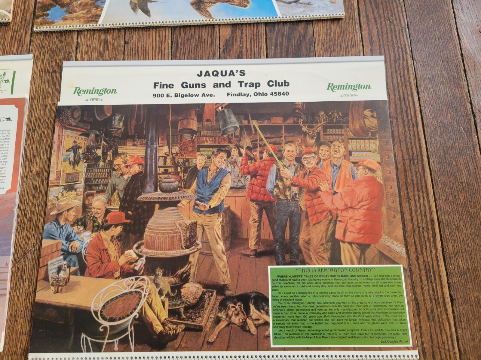 Vintage REMINGTON calendar lot RIFLE target deer moose bear hunting sign