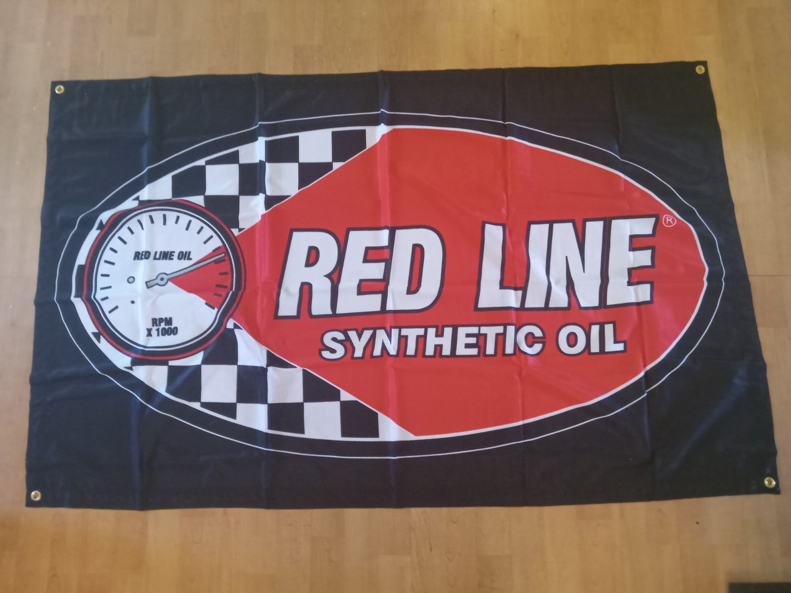 LARGE 60″ X 36″ RED LINE SYNTHETIC OIL BANNER NOS