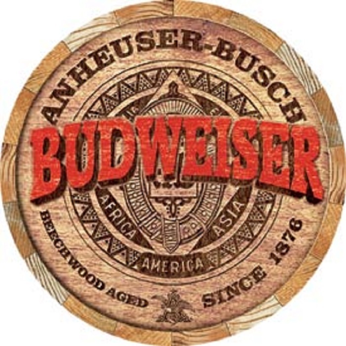 Budweiser Barrel End Round Tin Metal Sign Restaurant Bar Ad Made in America