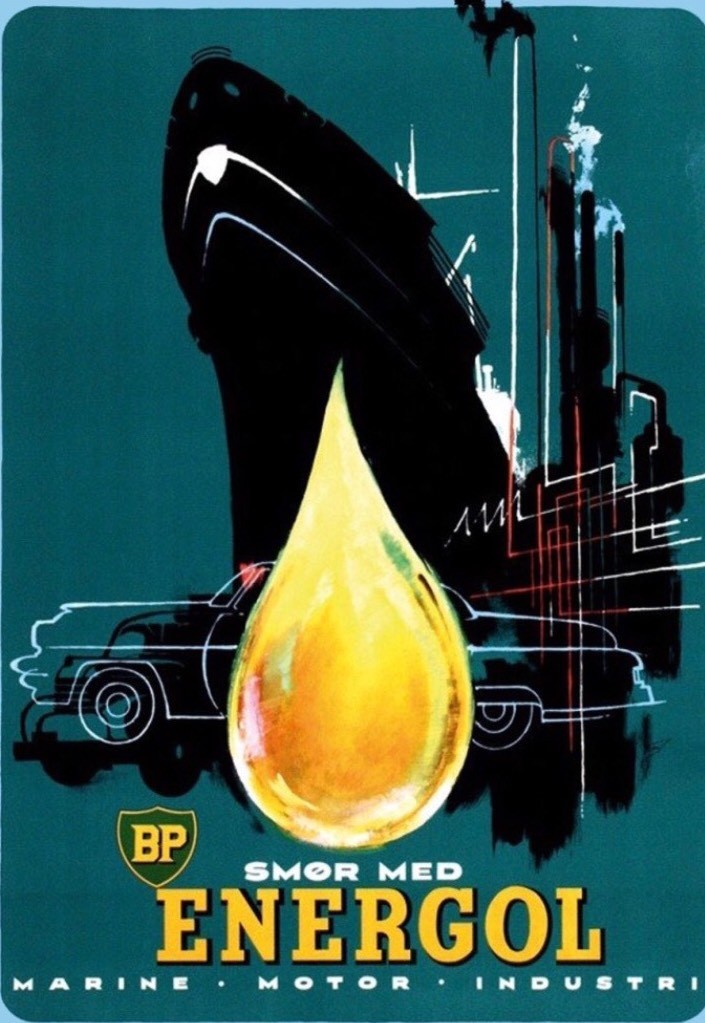 BP British Petroleum Energol PosterVintage Reproduction Garage Sign
