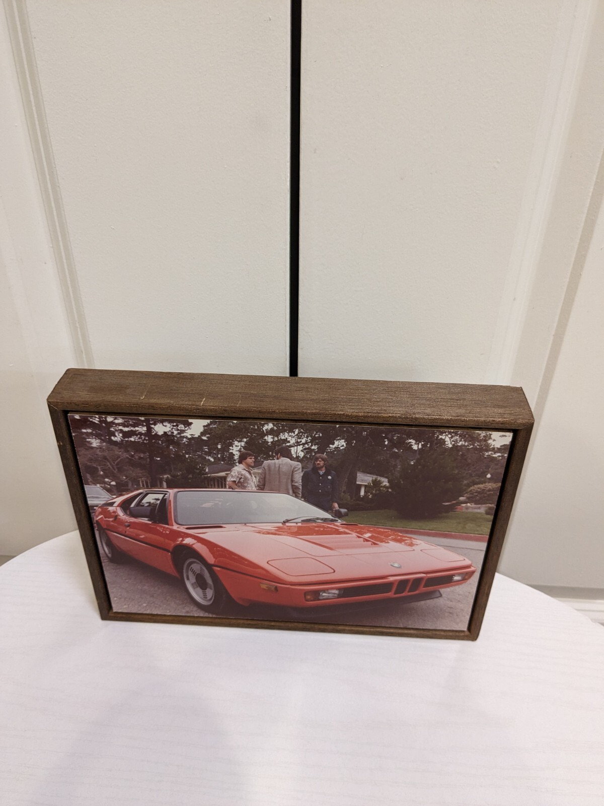 BMW VINTAGE M1 WOOD FRAMED PICTURE PHOTO E26 RARE