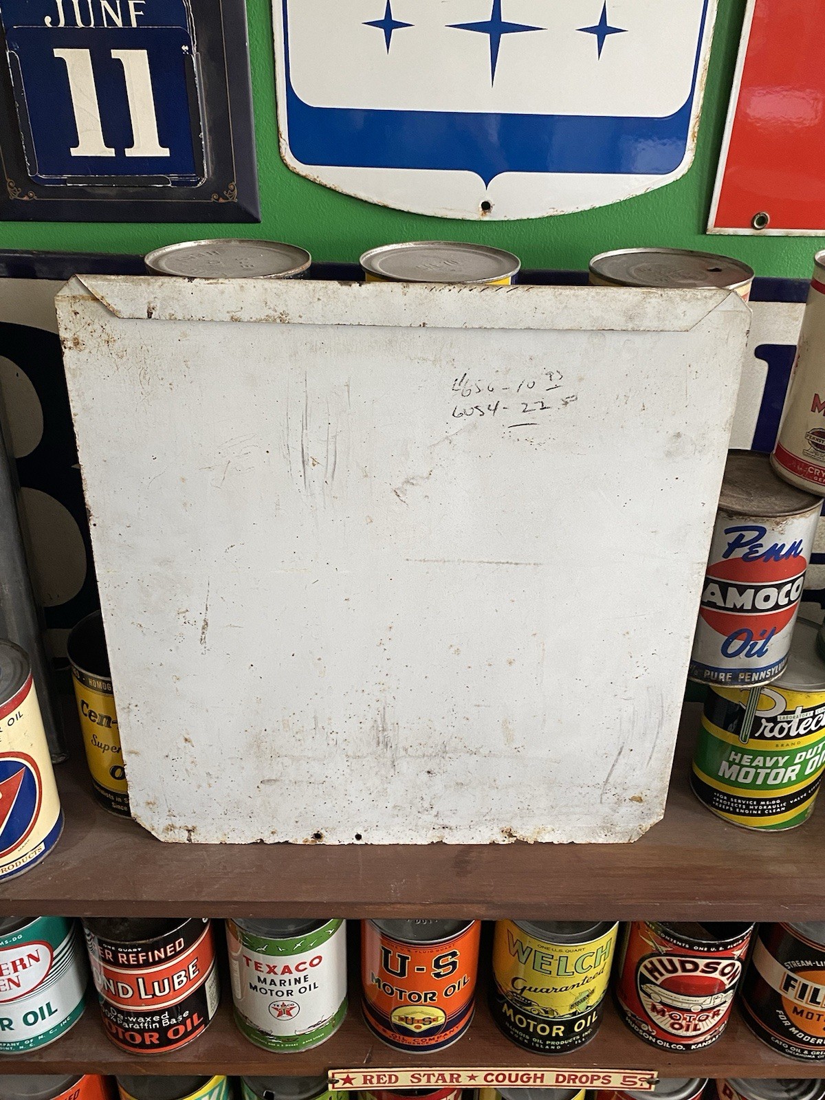 Old ANCO Auto Parts Sign Original Gas Station Ad Motor Oil Can Antique Mobil DX