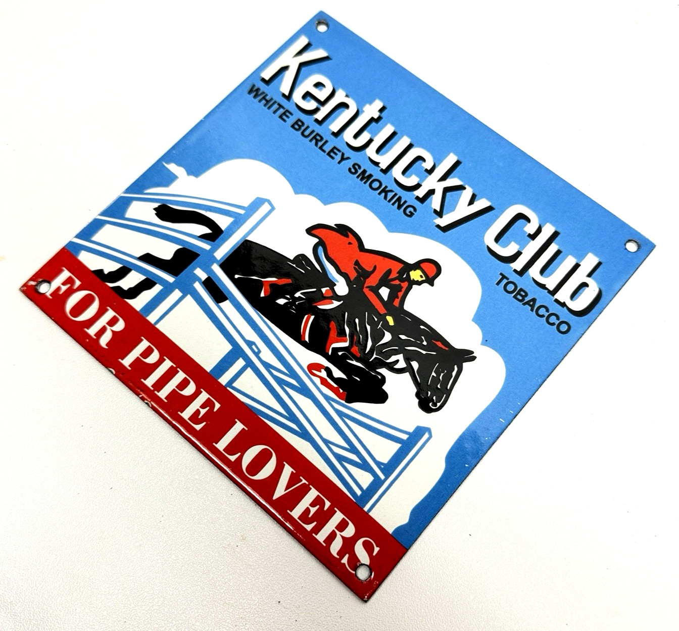 Kentucky Club “For Pipe Lovers” – Vintage Porcelain Sign – Tobacciana