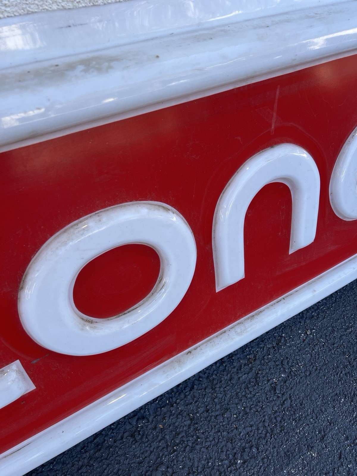 Conoco Gas Station Plastic Molded 77×24 Sign Advertising Mam Cave Garage
