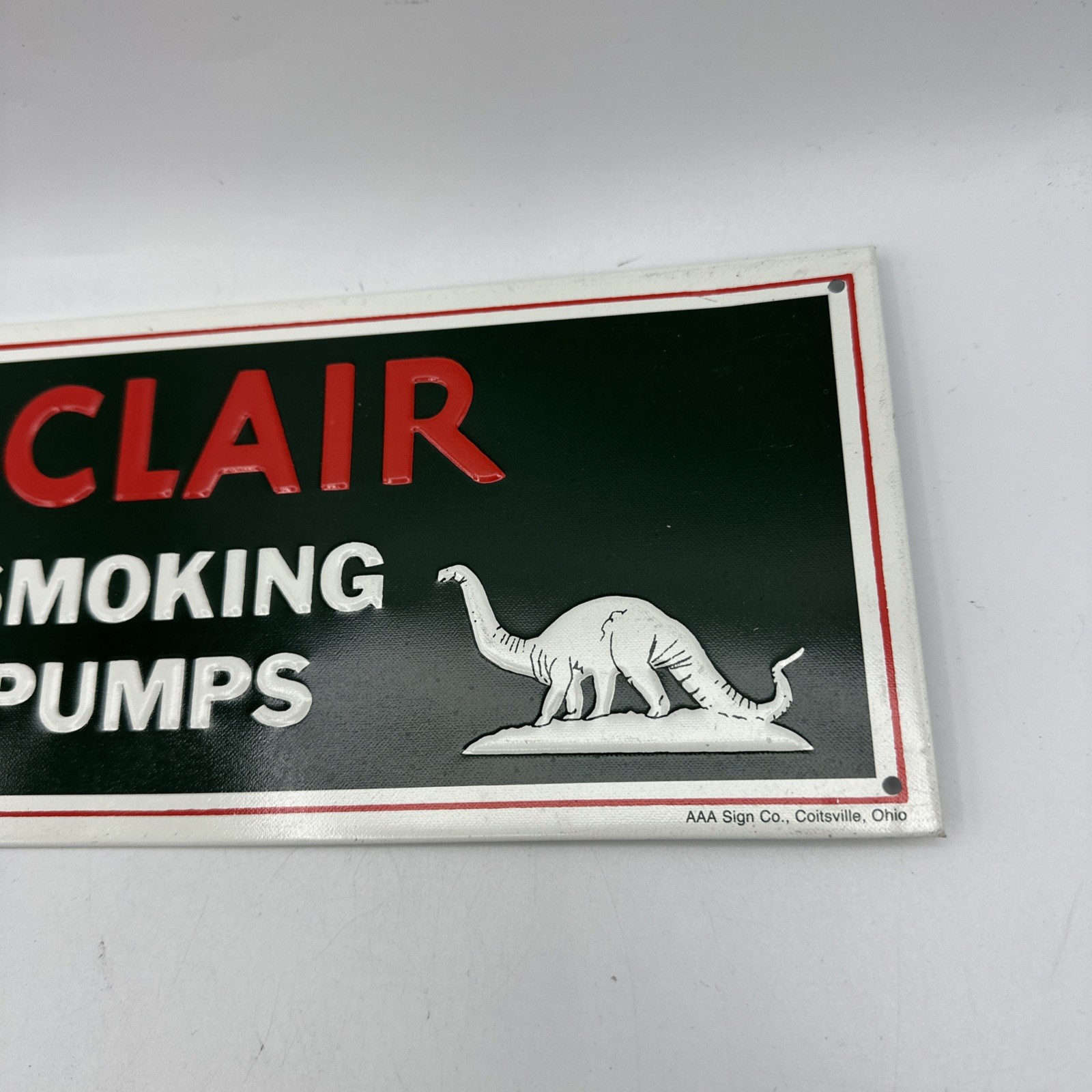 SINCLAIR Gasoline “No Smoking At Pumps” Gas Station Sign by AAA Coltsville, Ohio