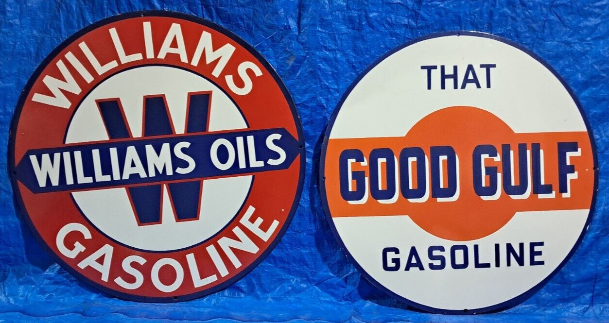 2 Porcelain Enamel Sign, More Details In Description