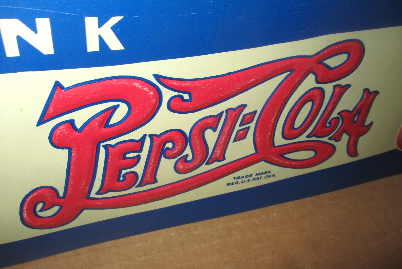 PEPSI-COLA -Shows Two Cops PEPSI & PETER -5c COUNTRY STORE Gas Station 1940 Sign