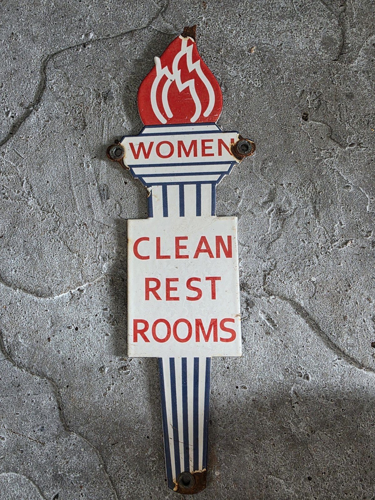 VINTAGE STANDARD PORCELAIN SIGNS BATHROOM KEY FOB LADIES BATHROOM 12″X4″