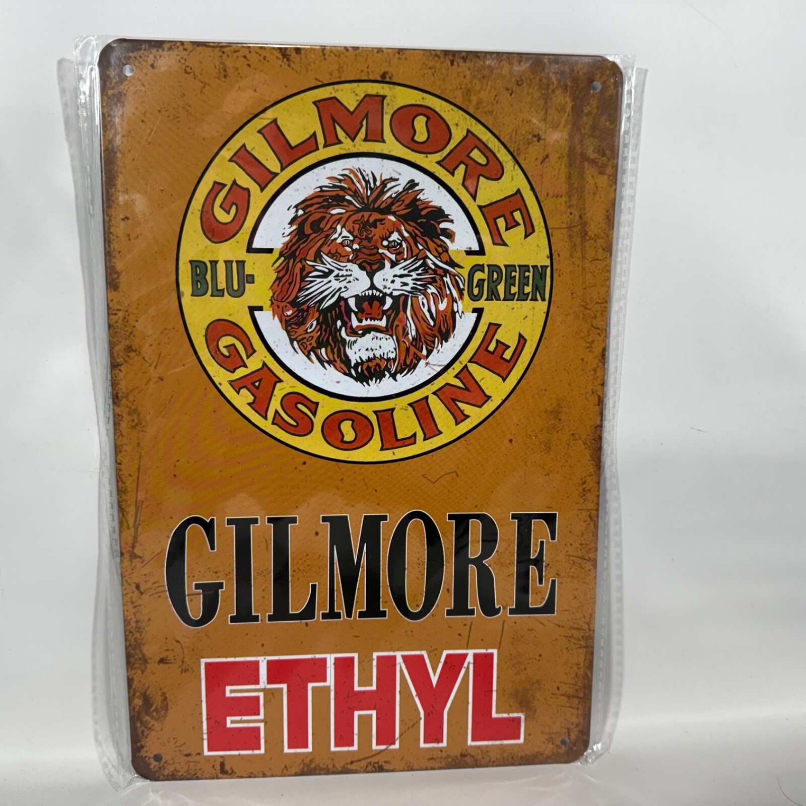 Metal Sign Man Cave Garage Bar Station Oil Wall Art Blu-Green Ethyl Gilmore Gas