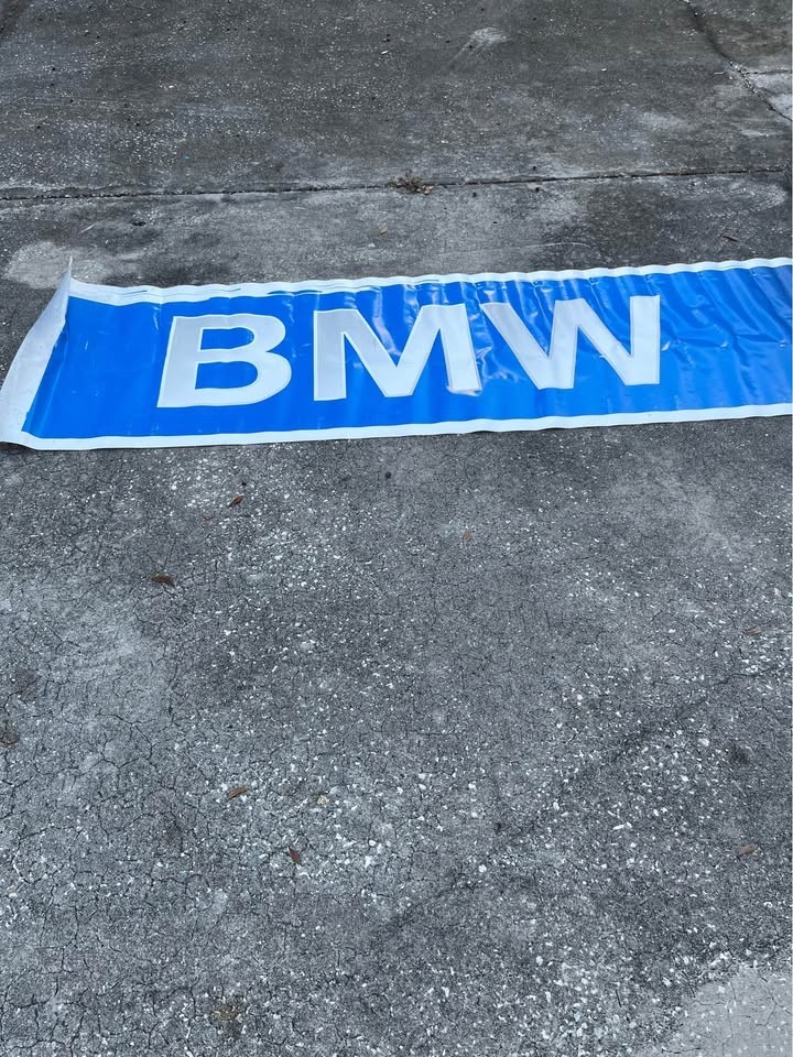 BMW DEALERSHIP DOUBLE SIDED PRE-OWNED PRE-CUT BANNER 130”x27” READ DESCRIPTION