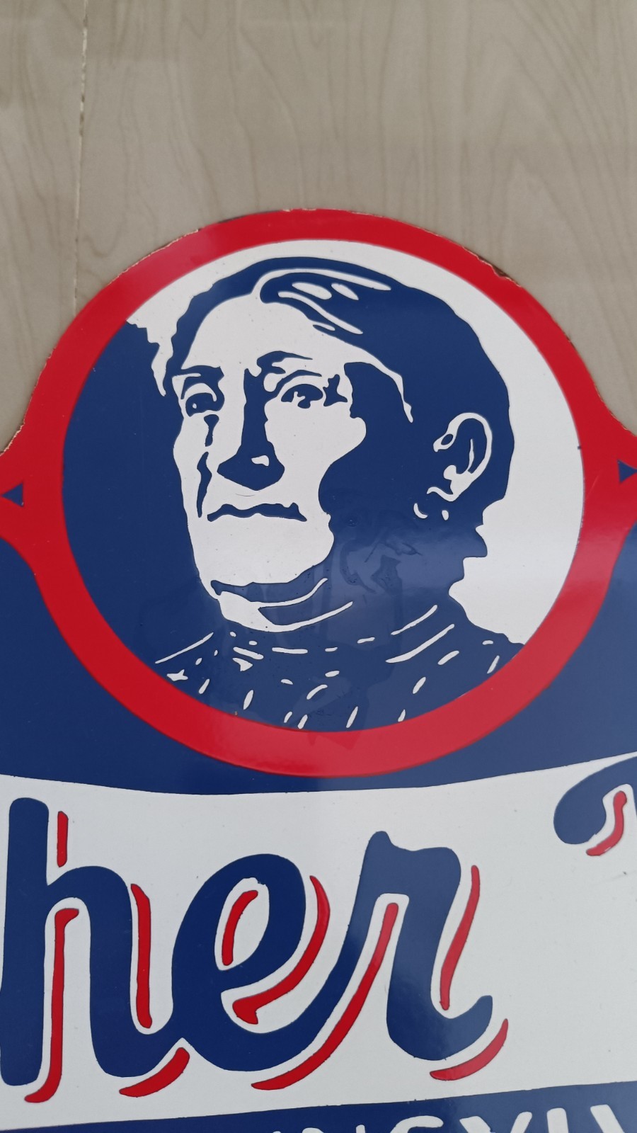 Vintage Model Sign MOTHER PENN Not PORCELAIN PENNSYLVANIA MOTOR OIL Advertising