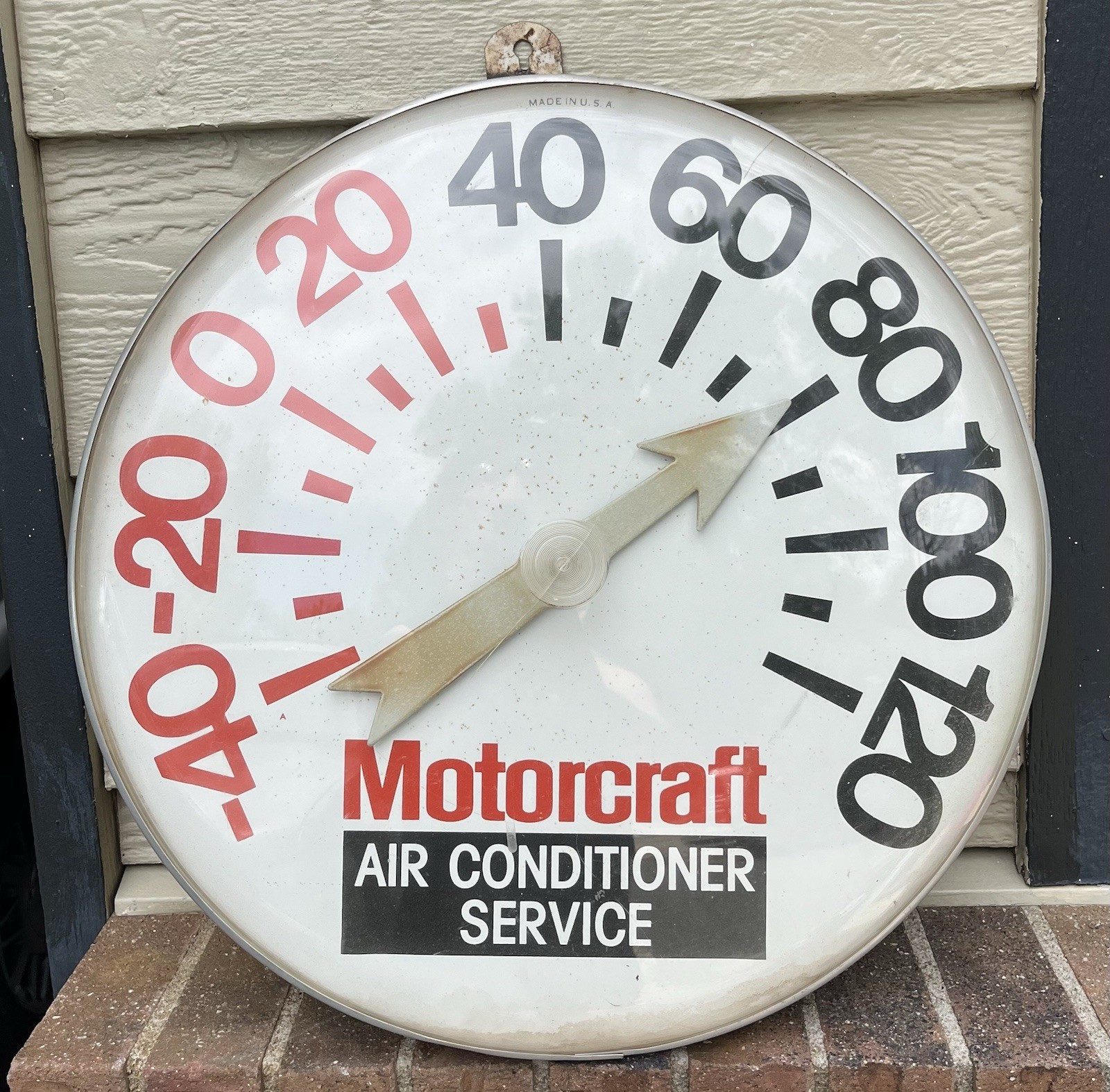 18” MOTORCRAFT AIR CONDITIONER SERVICE FORD GAS OIL THERMOMETER SIGN