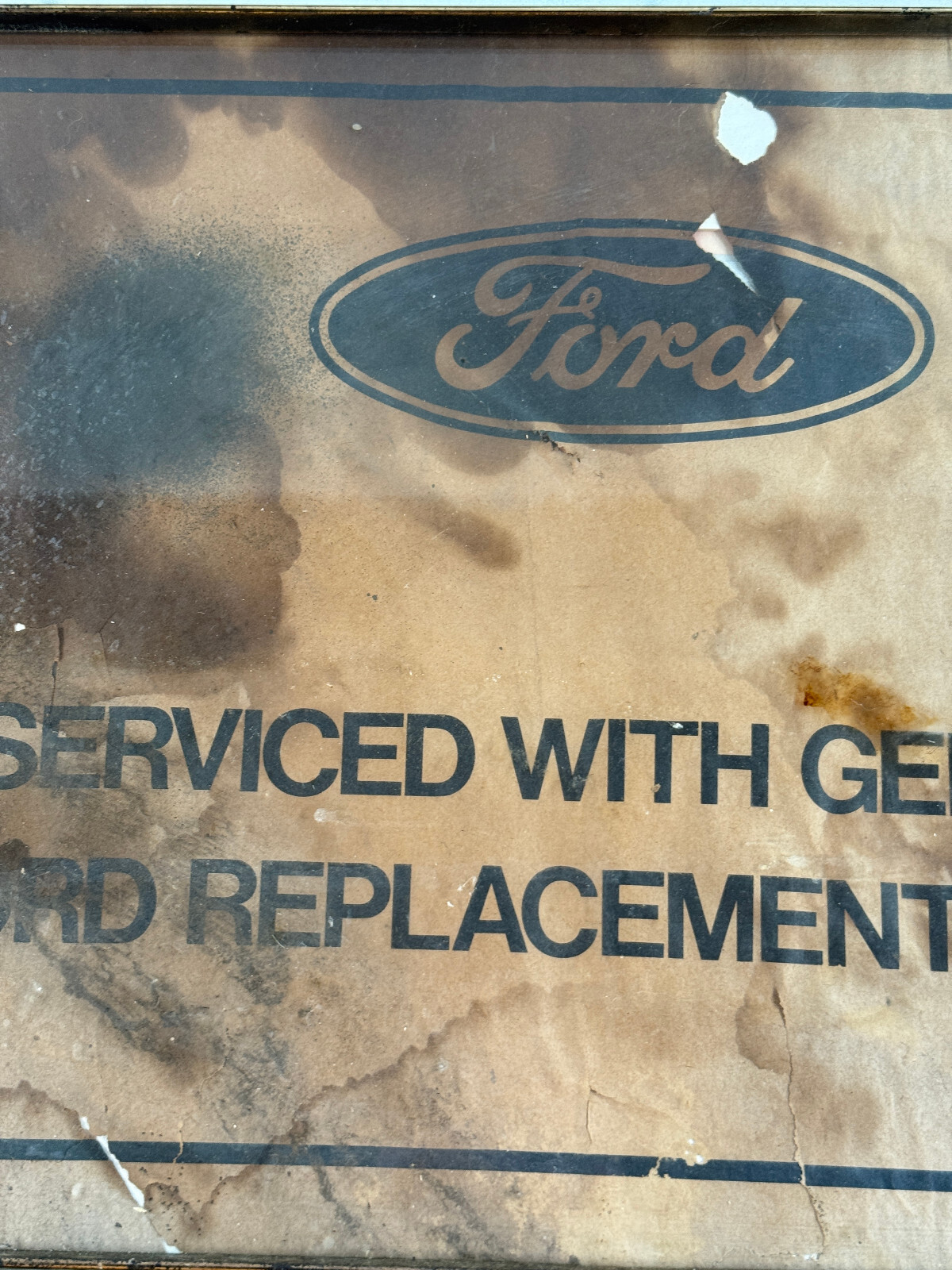 Antique Ford Service Replacement Parts paper sign garage car automobiles