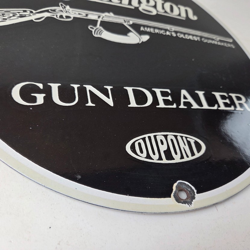 Vintage Remington Gun Dealer Porcelain Sign – Lever Rifle Logo Sign