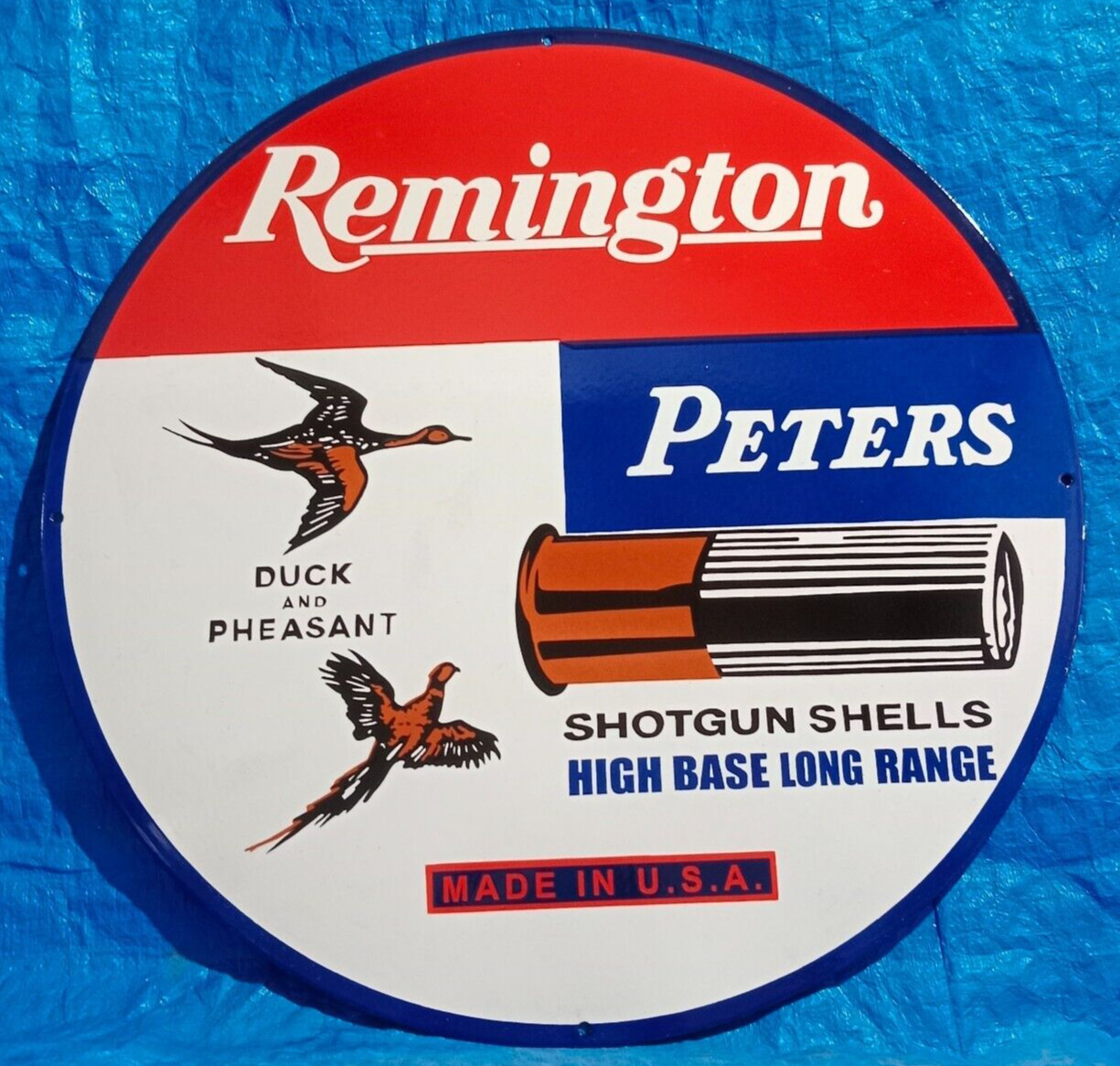 Remington Peters Porcelain Enamel Sign 30 X 30 Inches 1 sides