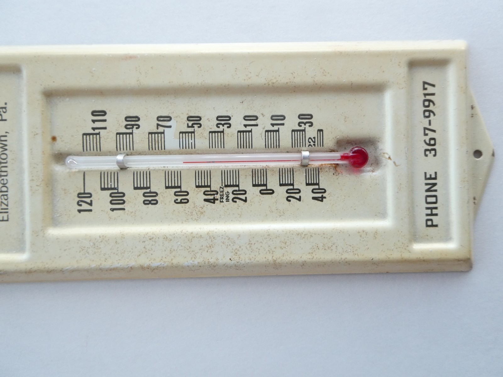 VTG Mobil Gas Erb Bros Used Cars Metal Thermometer Gas Station Advertising Sign
