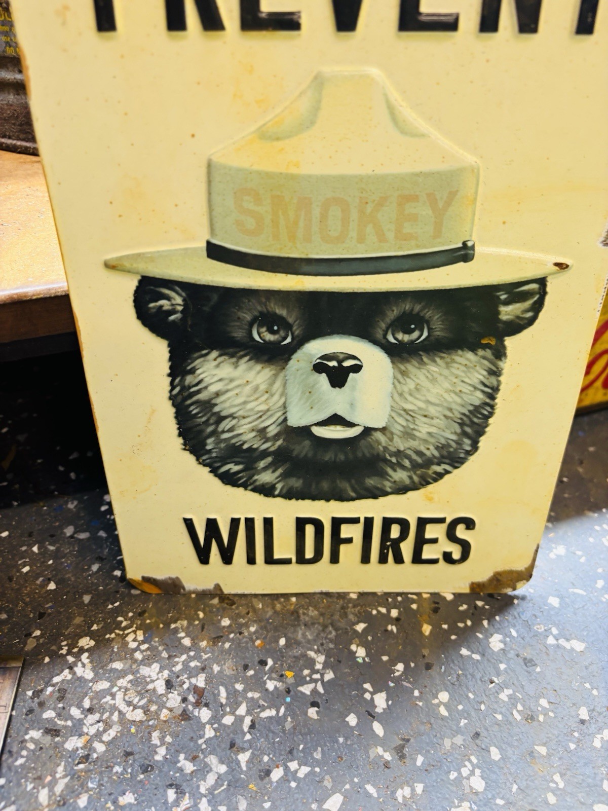 Smokey Metal Tin Porcelain Advertising Sign