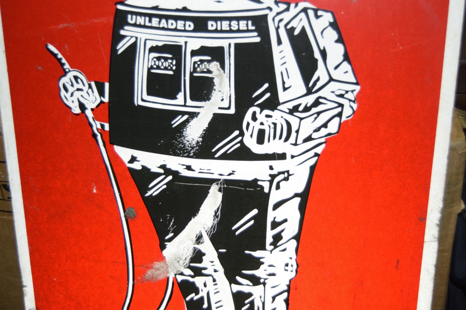 Vintage! Original Fuelman Robot Gas Station Advertising Sign 24×16 Double Sided