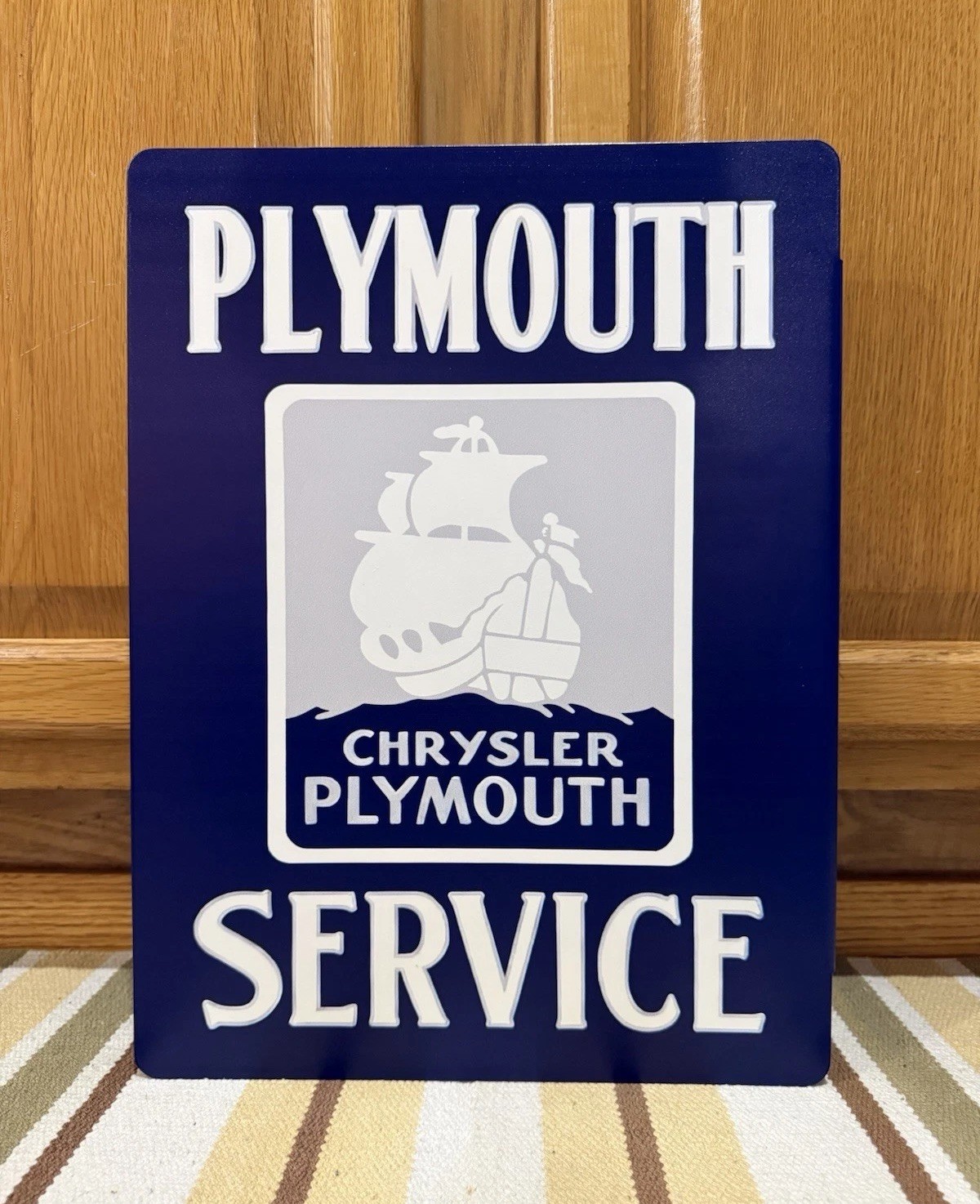 Plymouth Service Sign Chrysler Parts Gas Double Sided Vintage Style Wall Decor