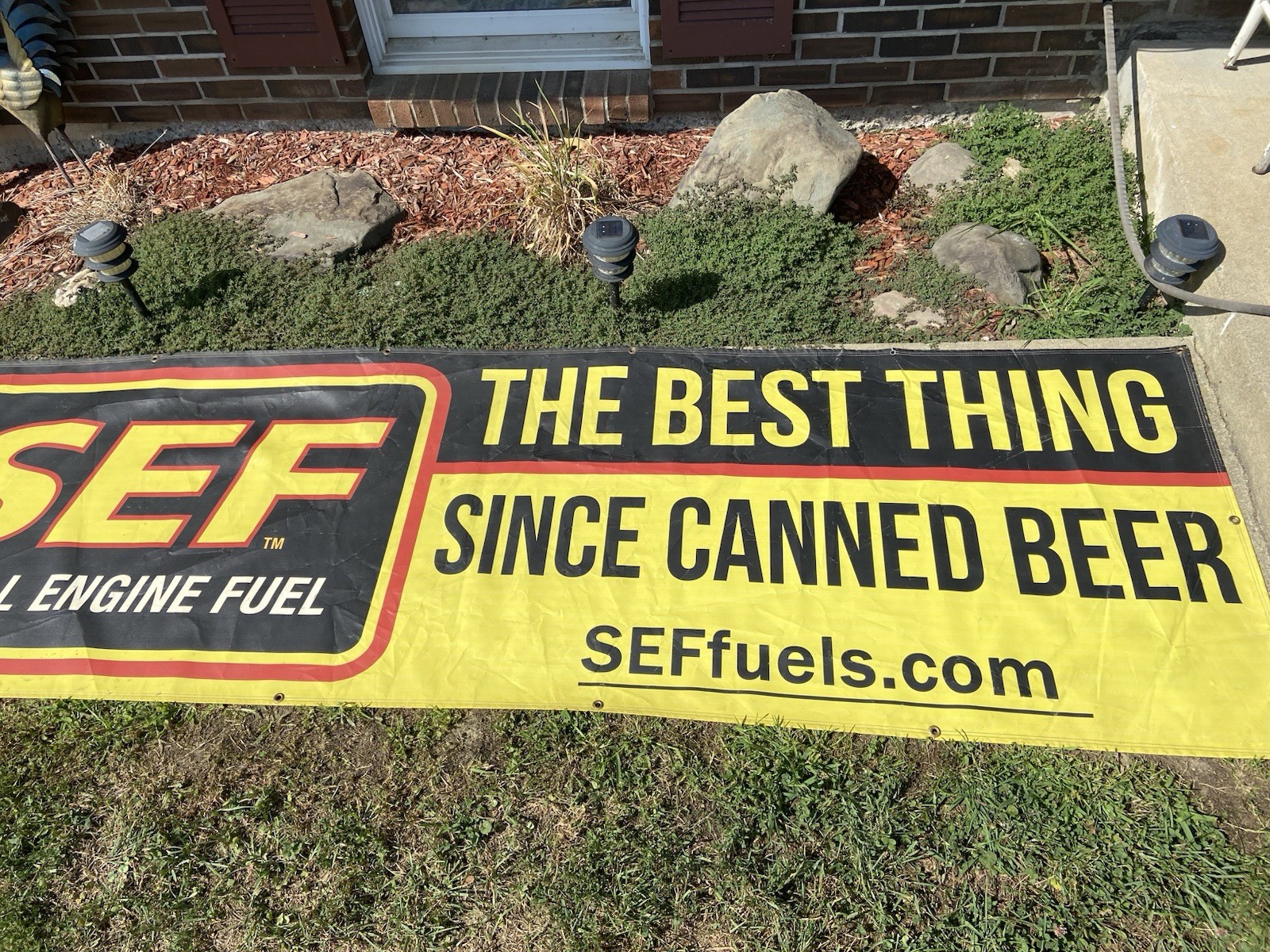 SEF Small Engine Fuel Ad Banner “The Best Thing Since Canned Beer” 3’x10’