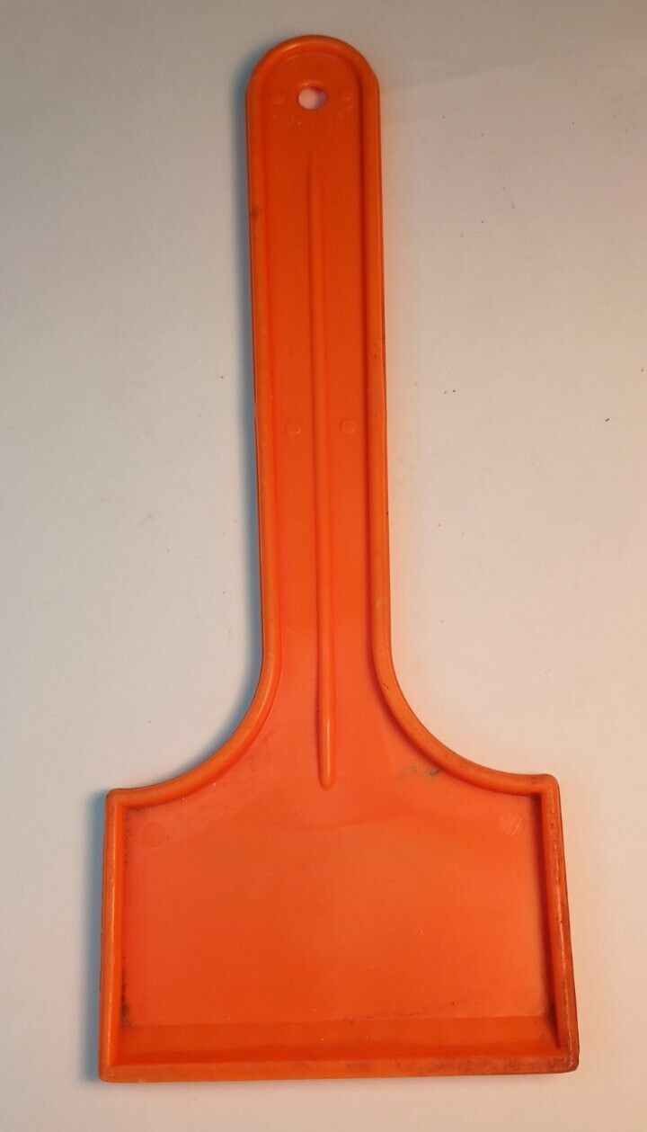 Vtg Auto Repair Advertising Ice Scraper Loomis Center Garage Franklin WI Orange