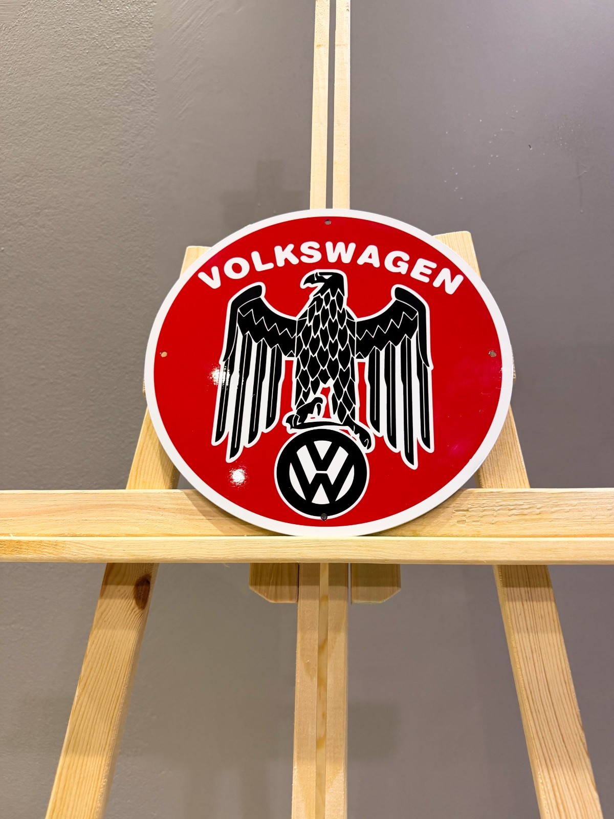 Volkswagen Eagle Emblem – Vintage German Automotive Metal Sign – 30 cm (11.8”)