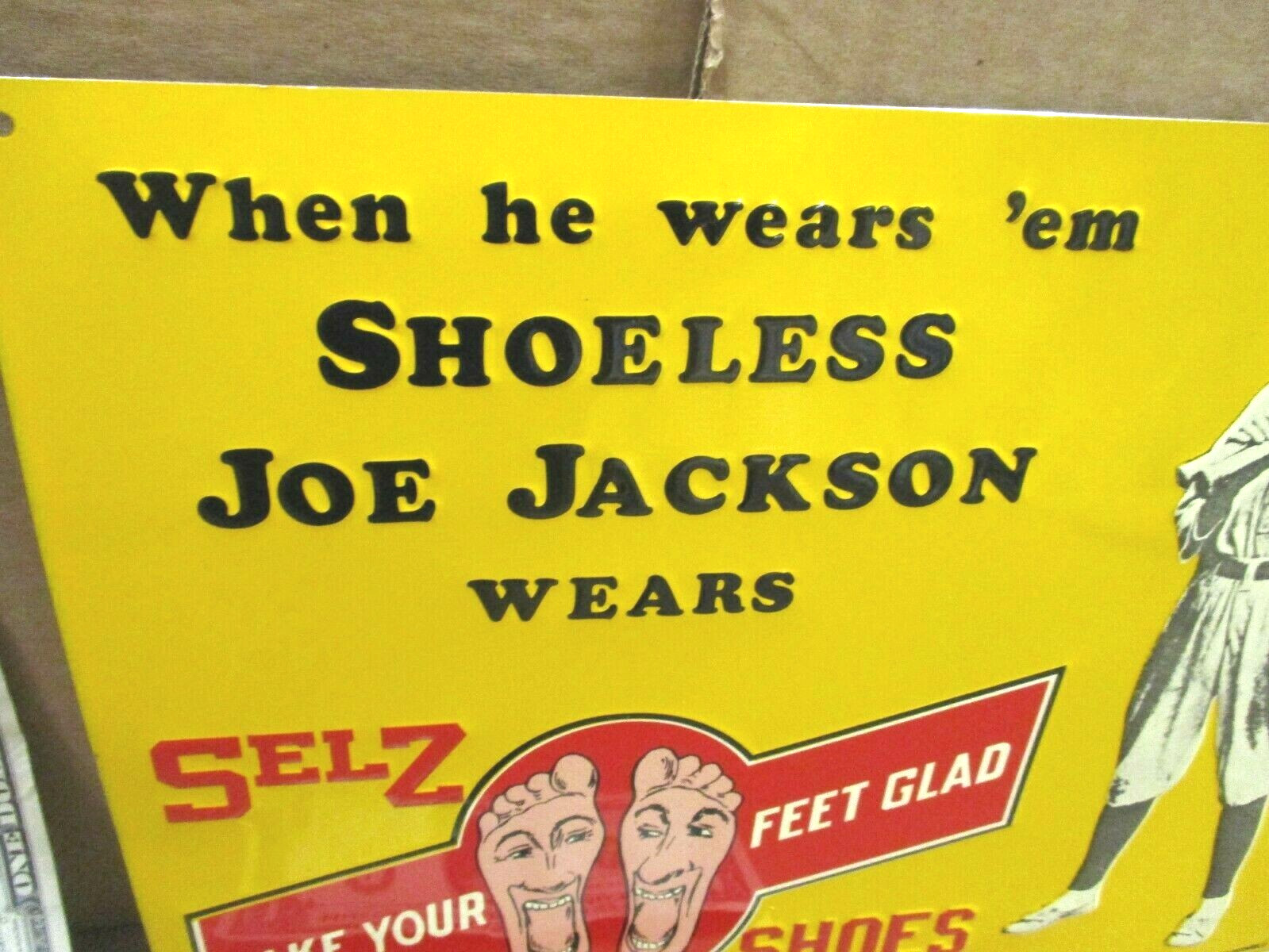 SELZ SHOES – BASEBALL PLAYER When Shoeless Joe Jackson Wears ‘em-MAKES FEET GLAD