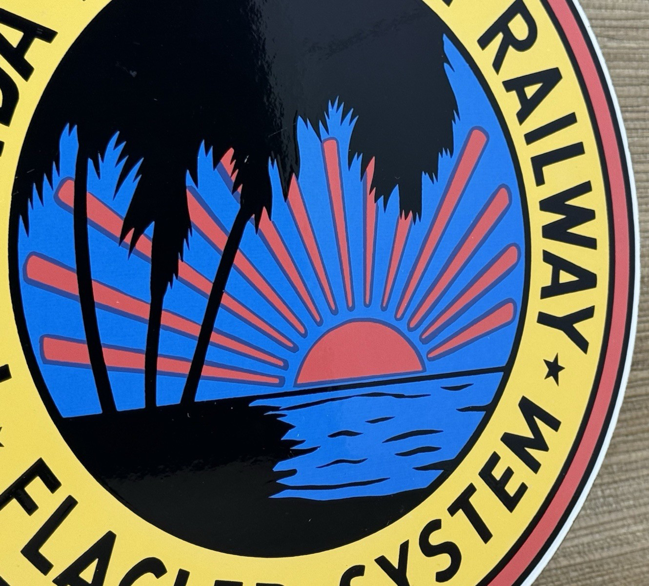 VINTAGE FLORIDA EAST COAST RAILWAY PORCELAIN SIGN FLAGLER SYSTEM GAS OIL TRAIN