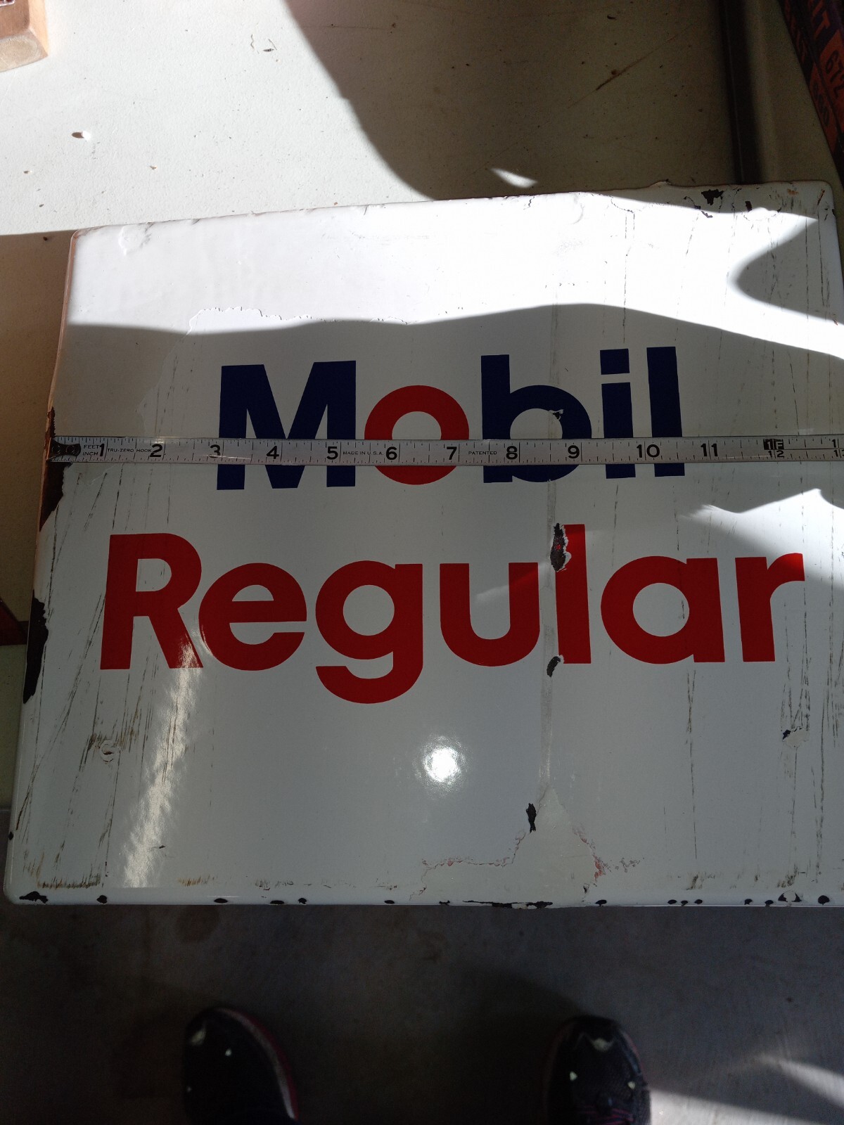 Porcelain Vintage Pump Sign As Is Man Cave Garage Decor Wall Hanging Gas Oil Ad