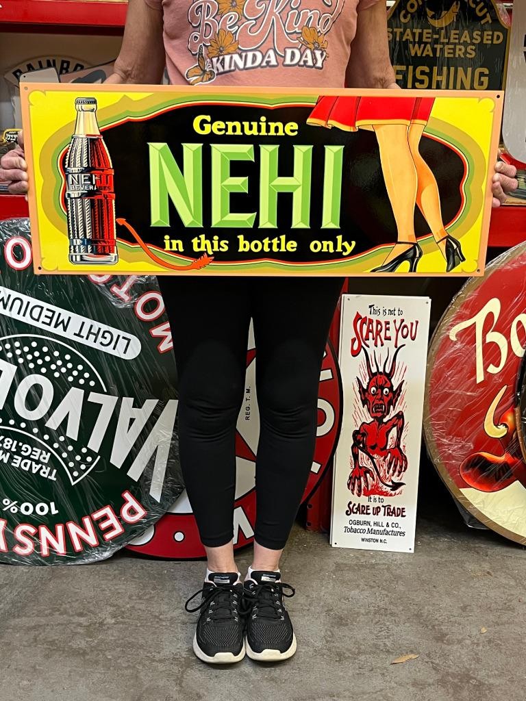Vintage Style Metal Sign Nehi Soda NOT Porcelain 30×12 Made USA
