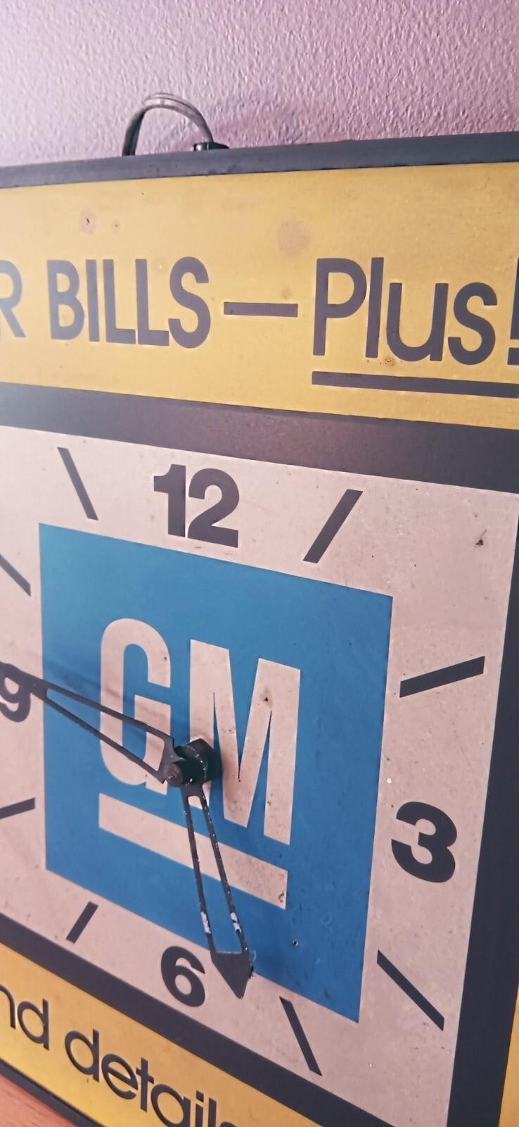 Vintage 60s 70s Original GM Dealership Sign Clock Display Double Sided Chevrolet