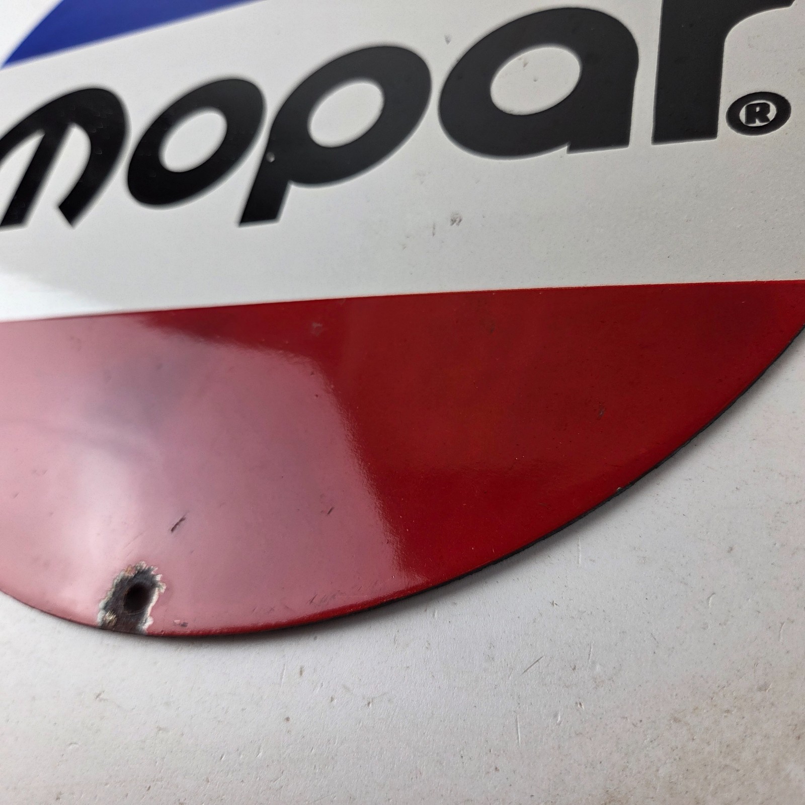 Vintage Mopar Chrysler Porcelain Sign – Automobile Plymouth Gas Pump Ad Sign