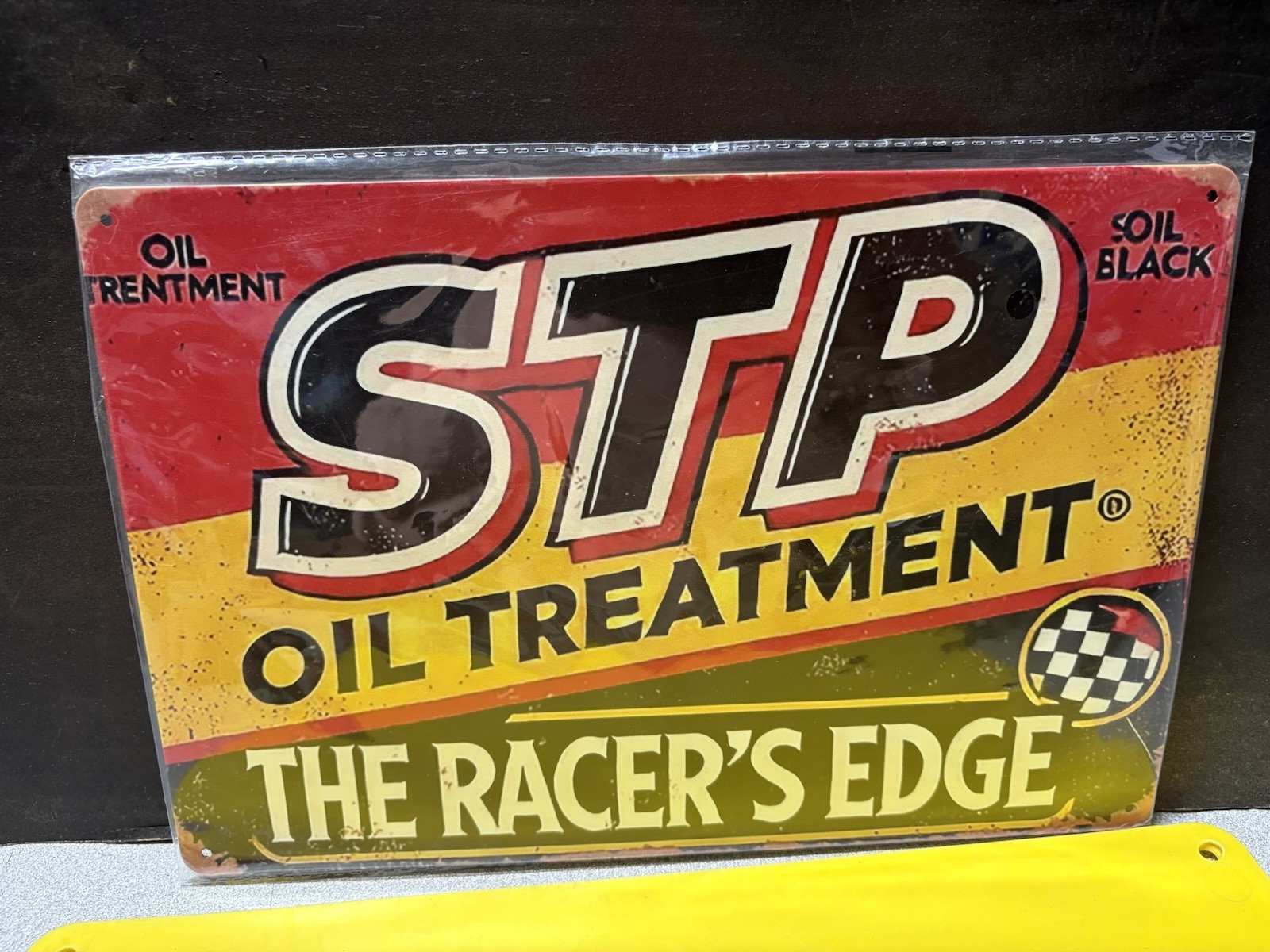 2-STP Motor Oil Treatment THE RACER EDGE Metal Signs 8×12”+4×16” Repro NIP