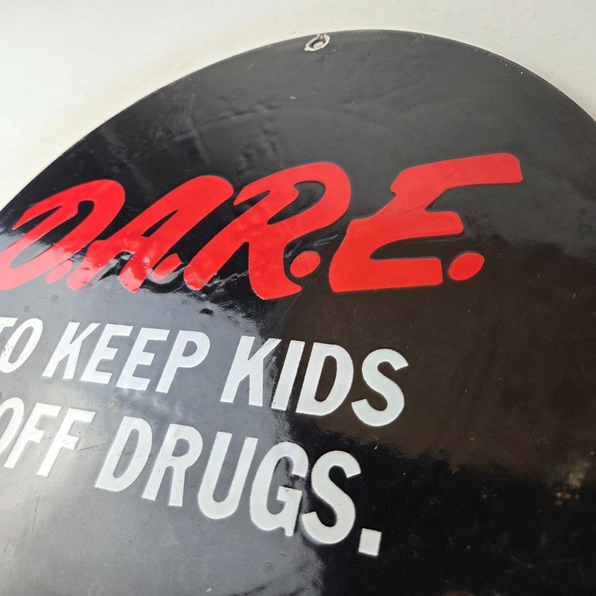 Vintage DARE Sign – Porcelain General Store Drugs Gas Pump Plate Sign