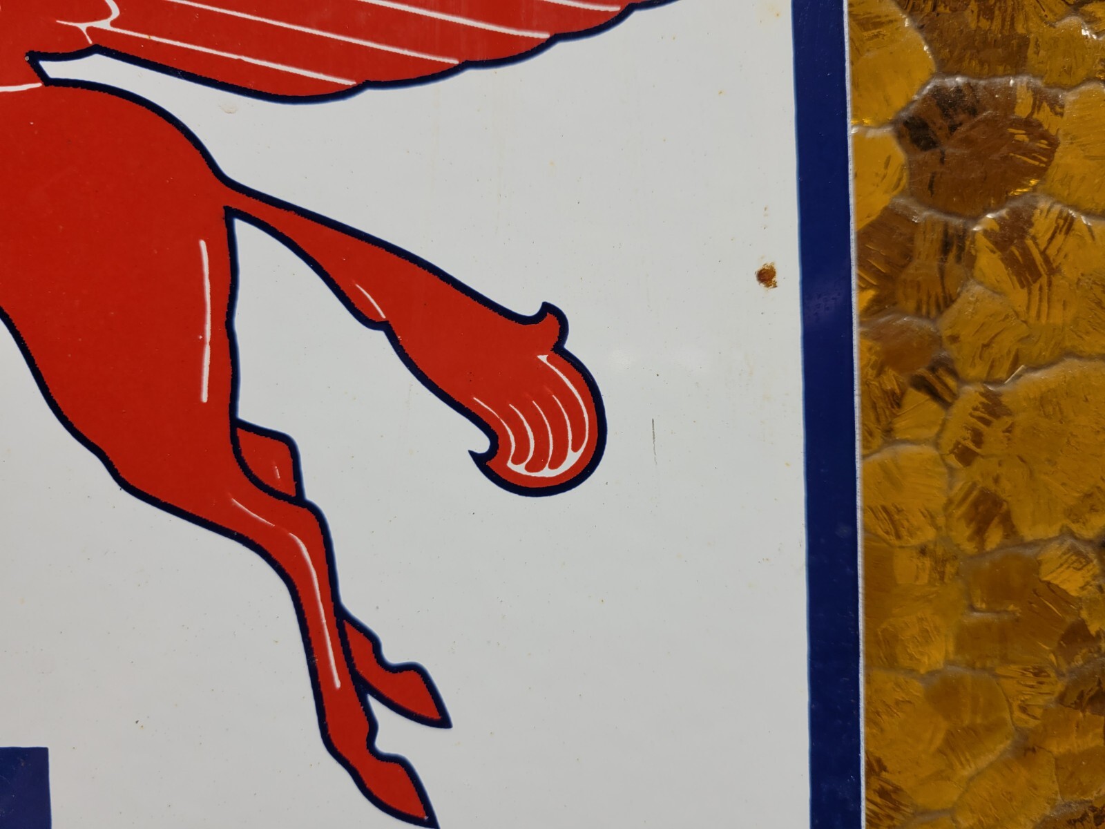 VINTAGE MOBIL PORCELAIN SIGN OLD MOBILGAS GAS STATION PUMP PLATE SHIELD PEGASUS
