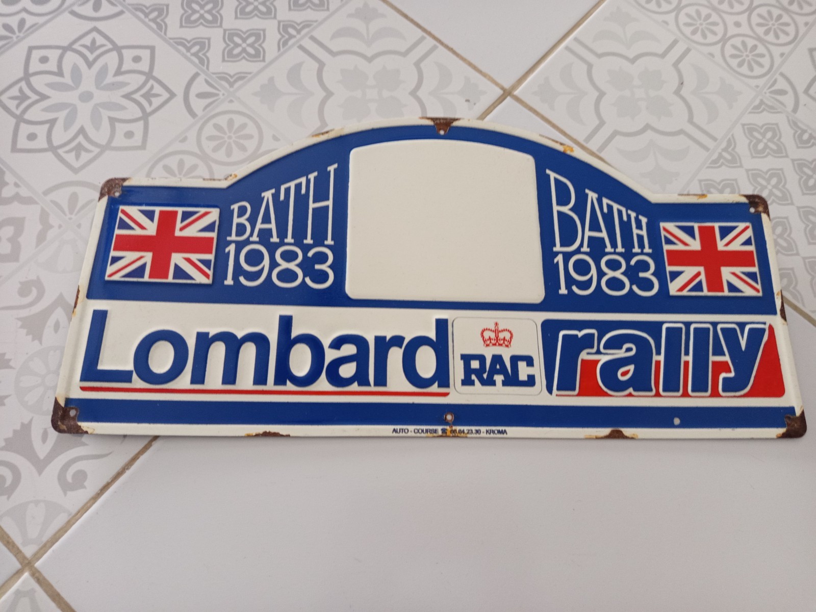 Lombard RAC Rally Bath 1983 Replica Metal Plate – 0.5mm Steel – Blank Number