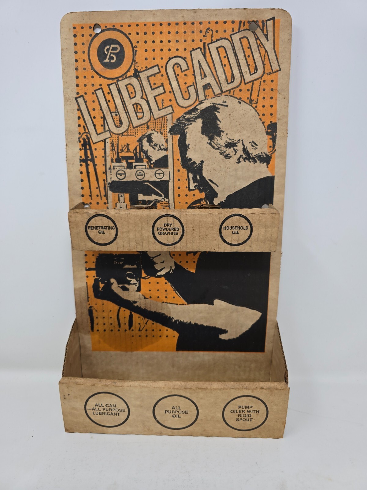Vintage Lube Caddy Cardboard Advertising Display
