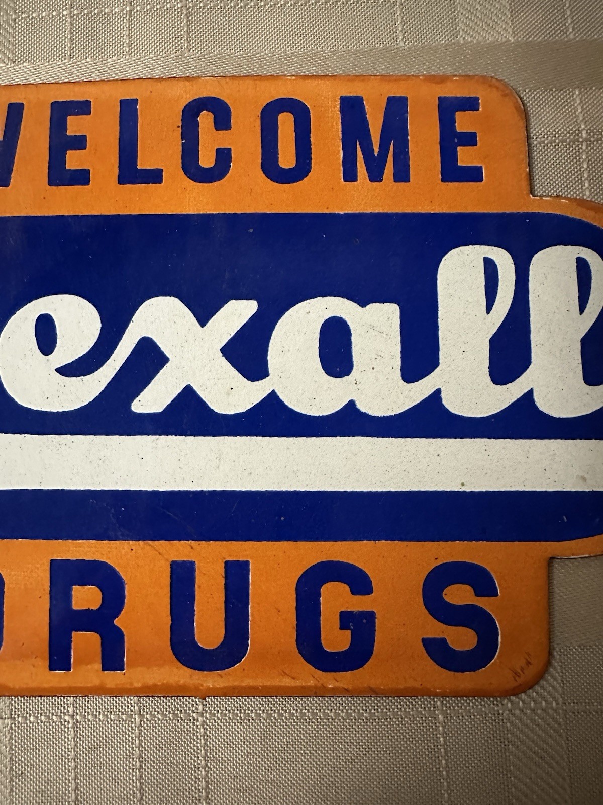 Porcelain Enamel Rexall Single Sided Sign Approx. 8″ x 5″