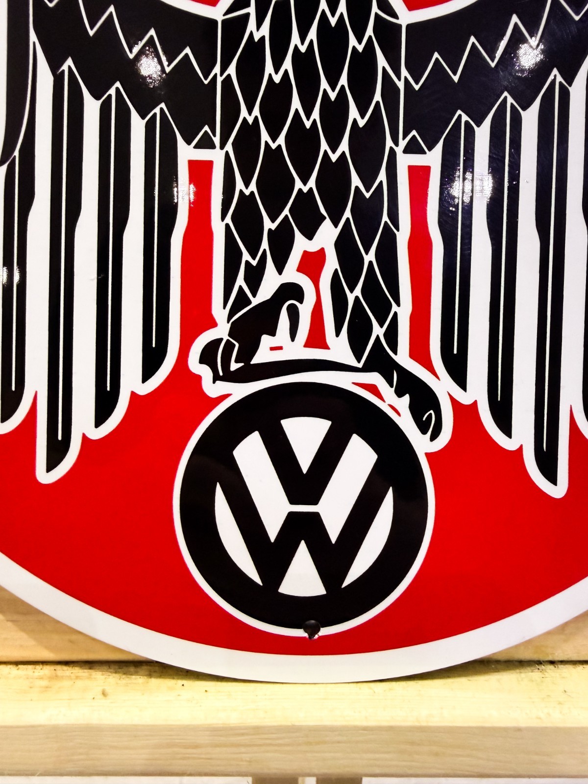 Volkswagen Eagle Emblem – Vintage German Automotive Metal Sign – 30 cm (11.8”)