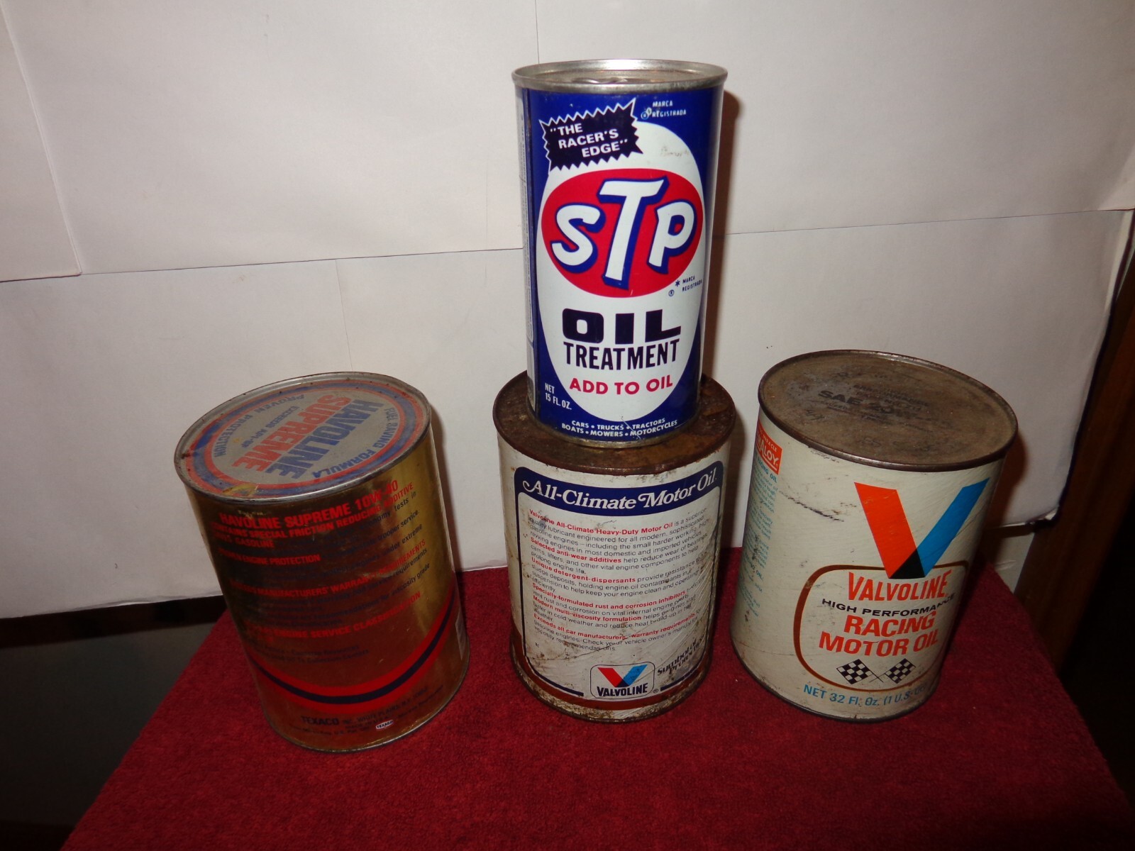 4 PIECE VINTAGE OIL COLLECTION -VALVOLINE -STP – TEXACO HAVOLINE SUPREME – C99A