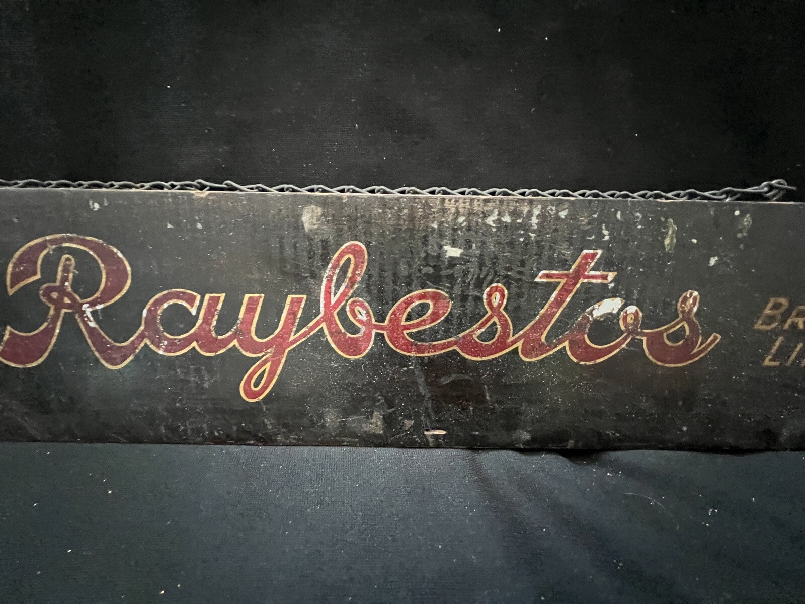 Early Original Raybestos Brakes Gas Station Gas Oil Wood Advertising Sign