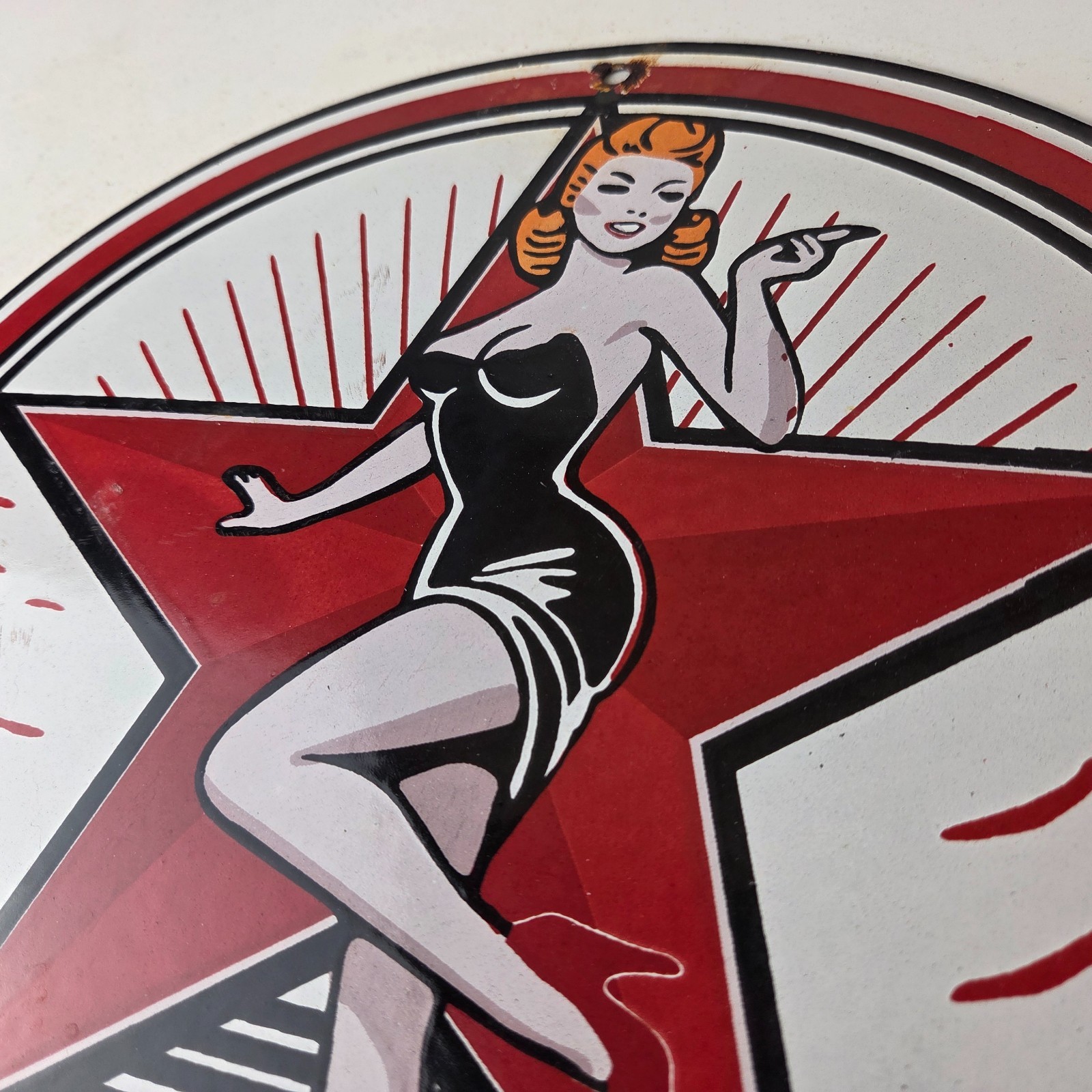 Vintage Texaco Gasoline Sign – Gas Service Station Pump Porcelain Sign