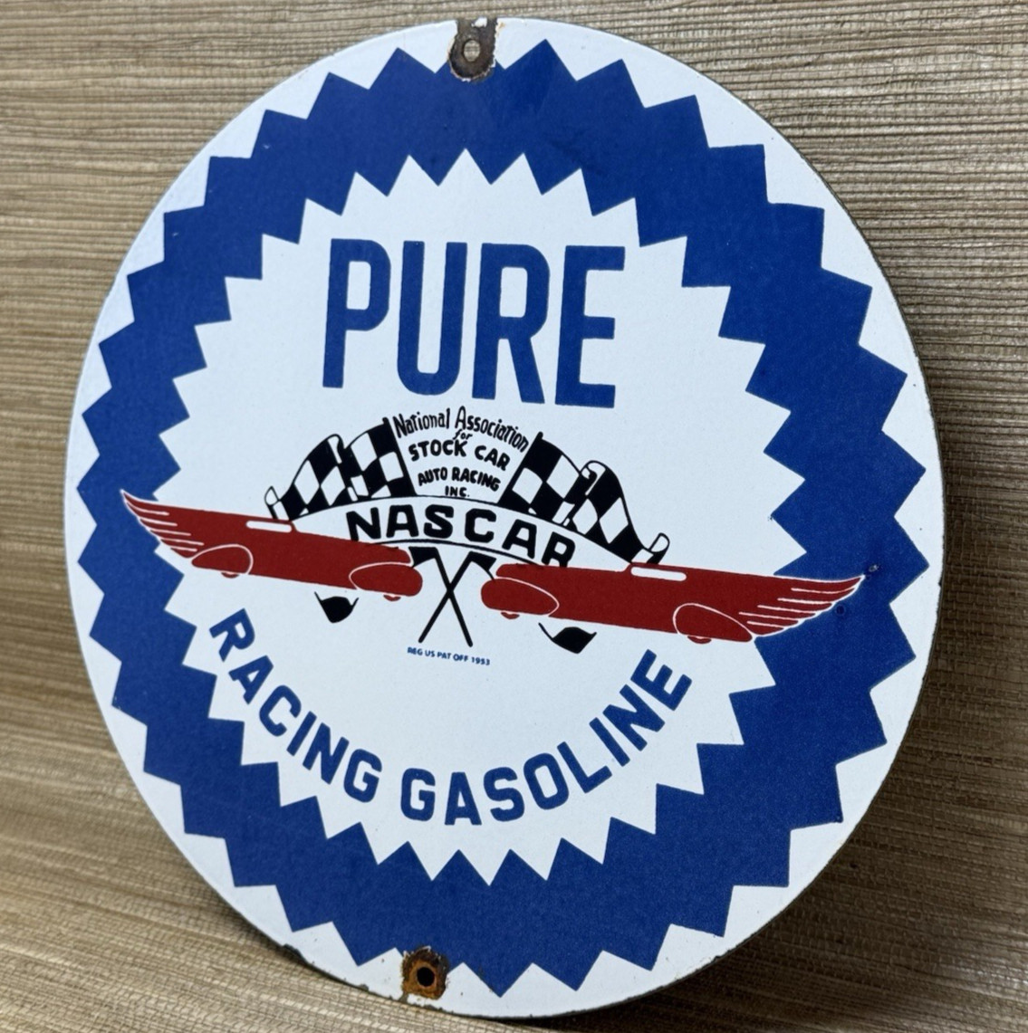 VINTAGE PURE GASOLINE PORCELAIN SIGN GAS STATION PUMP PLATE MOTOR OIL SERVICE