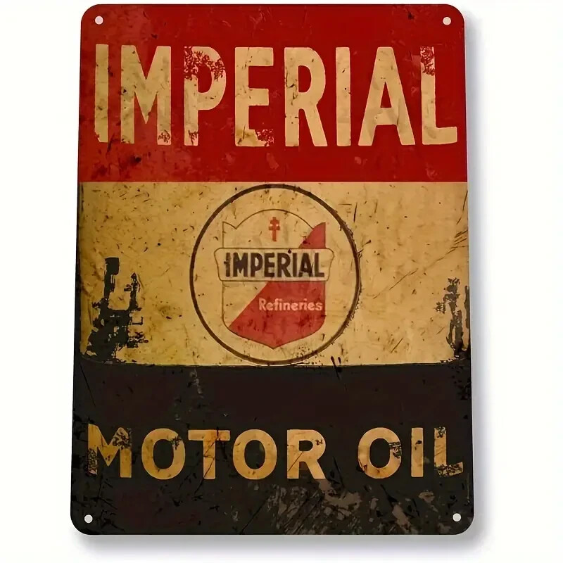 IMPERIAL REFINERIES MOTOR OIL TIN METAL SIGN 8″X12″ DISTRESSED LOOK RETRO