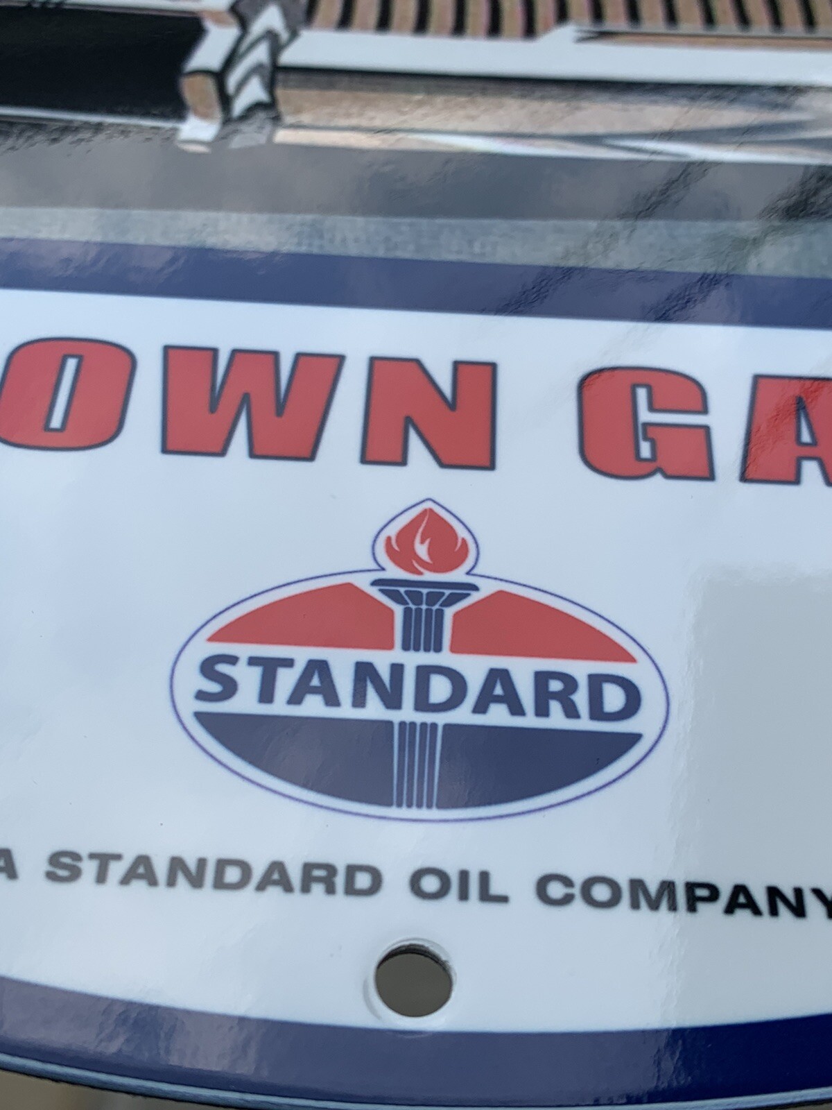 Vintage Style Standard Red Crown Gasoline Oil Steel Metal Top Quality Sign