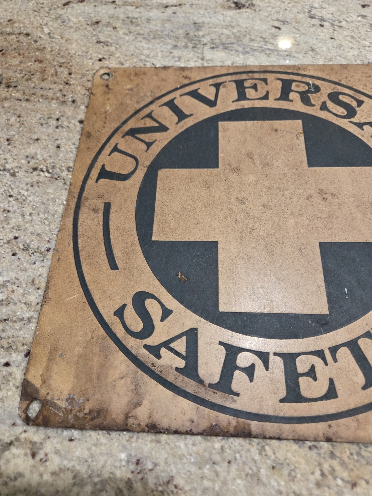 RARE VINTAGE SIGN NO SPITTING SPREADS DISEASE USE CUSPIDOR METAL INDUSTRIAL
