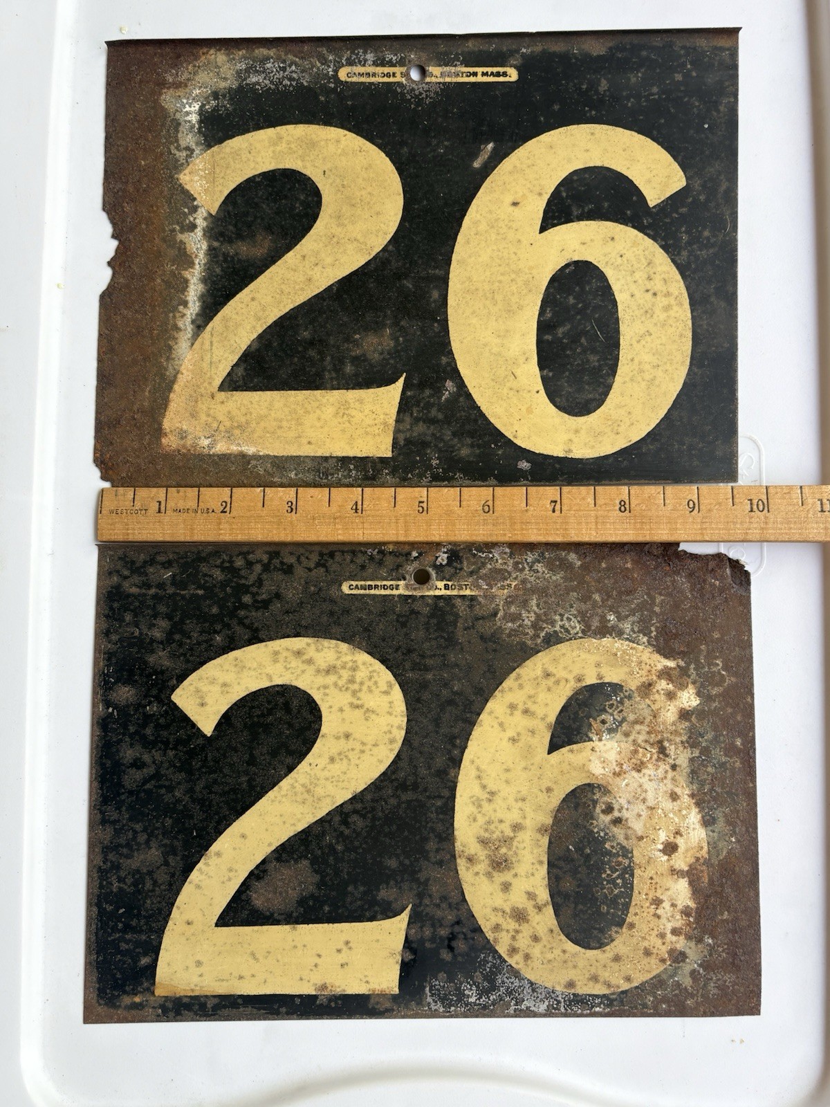 Vintage Service 1930s Gas Station Metal Sign Pair 2 Sided # 26 Gas Price